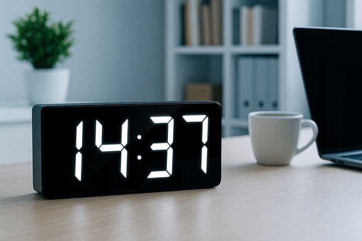 BUDZIK ELEKTRONICZNY ZEGAR LED CYFROWY STOJĄCY TERMOMETR ALARM DATA