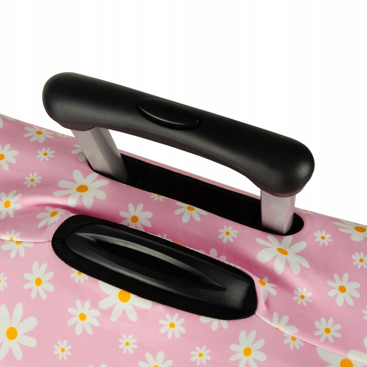 Elastyczny Pokrowiec różowy na walizkę Sillar z motywem kwiatu rozmiar M