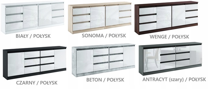 028055 KOMODA / ZESTAW 2d6s/200cm - CZARNY / WOTAN / WOTAN # KOLORY