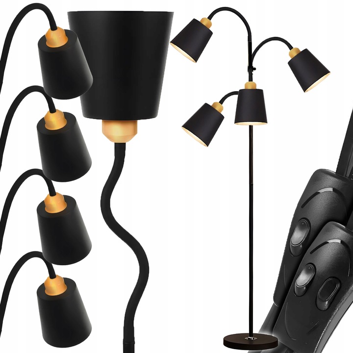 LAMPA STOJĄCA PODŁOGOWA 4xE27 REGULOWANA ELEGANCKA PODŁOGOWA 190cm