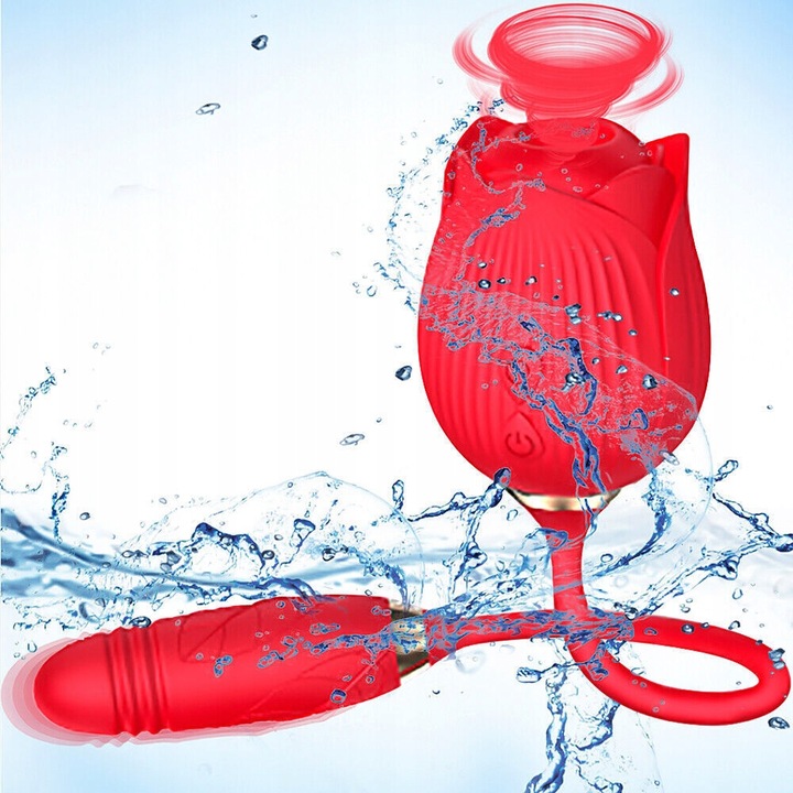 WIBRATOR POSUWISTY STYMULATOR ŁECHTACZKI MOCNE WIBRACJE RÓŻA CZERWONY