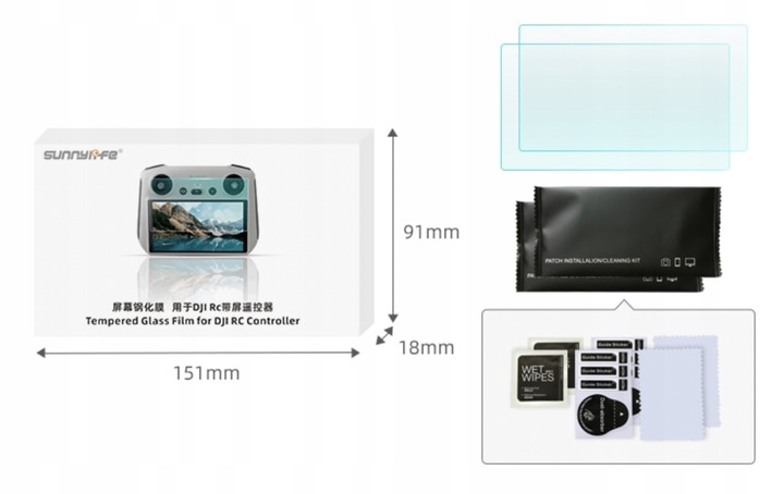 SZKŁO HARTOWANE 9H OCHRONNE DO DJI RC MINI 3 PRO / RC 2 MINI 4 PRO - 2 SZT.