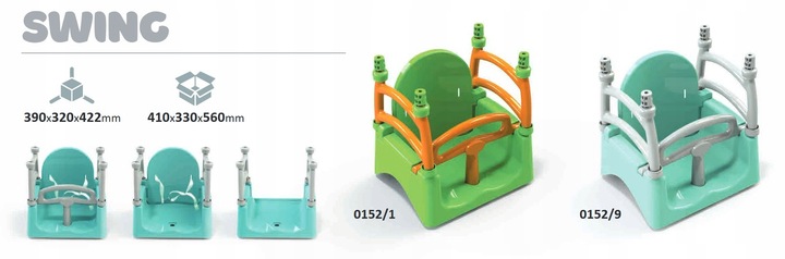 HUŚTAWKA DLA DZIECI KUBEŁKOWA OGRODOWA 3W1 MOCNA SZARA