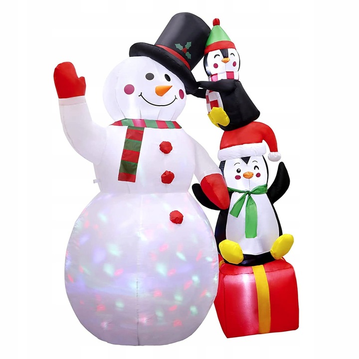 BAŁWAN DMUCHANY ŚWIECĄCY OŚWIETLENIE ŚWIĄTECZNE ZEWNĘTRZNE DEKORACJA OGRODU