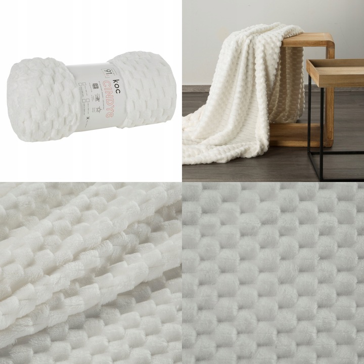 Komplet narzut na kanapę + fotele gruby ciepły koc mikrofibra 3D kolory HIT