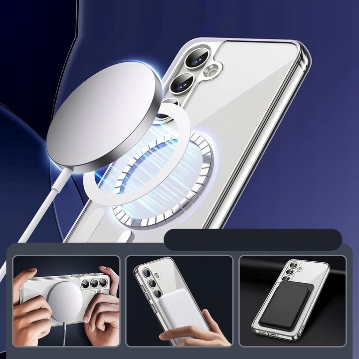 Etui Do SAMSUNG GALAXY S24 +Szkło 9H WZMACNIANE 360° do MAGSAFE CLEAR CASE
