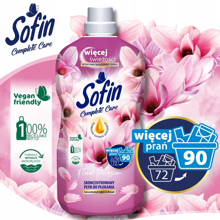 SOFIN Płyn do Płukania Tkanin Ochrona Kolorów Zestaw MIX 1,8l x5 (450