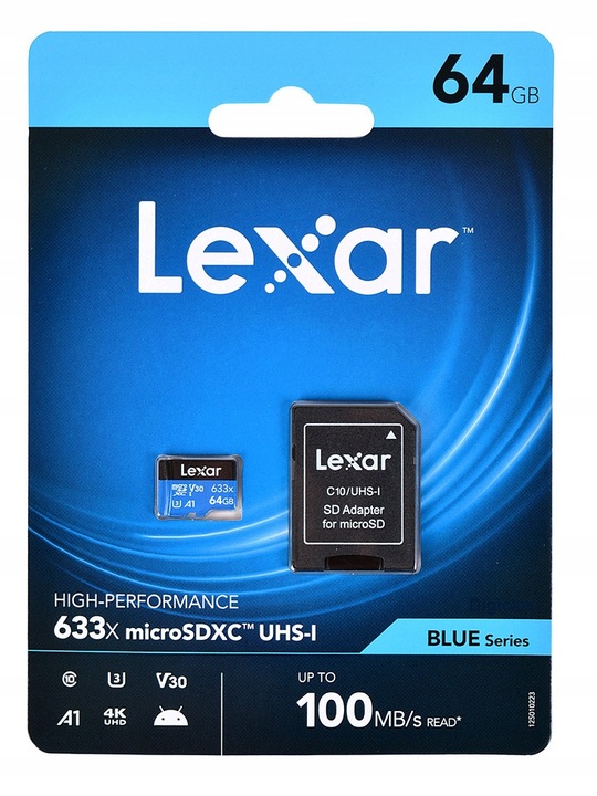 KARTA PAMIĘCI Lexar 64GB microSDXC 633x U3 A1 V30 + adapter SD