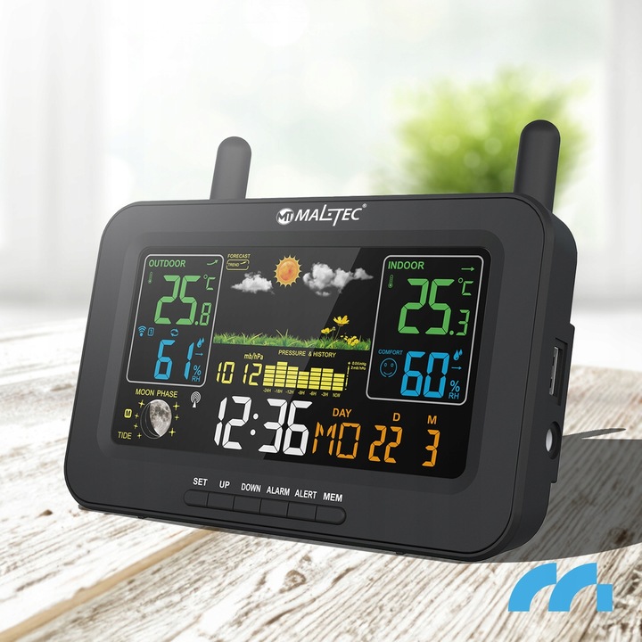 BEZPRZEWODOWA STACJA POGODOWA CZUJNIK POGODY TERMOMETR BAROMETR