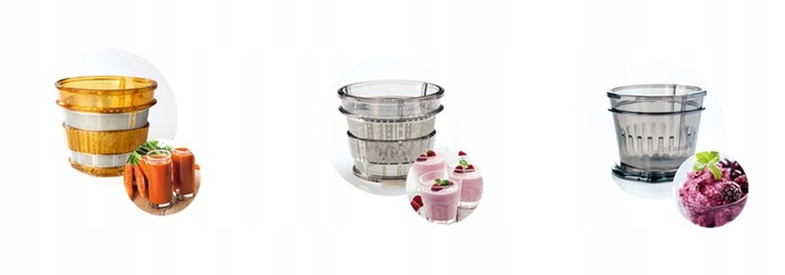 Wyciskarka wolnoobrotowa Berlinger 800W mocna sokowirówka 3 sita duży