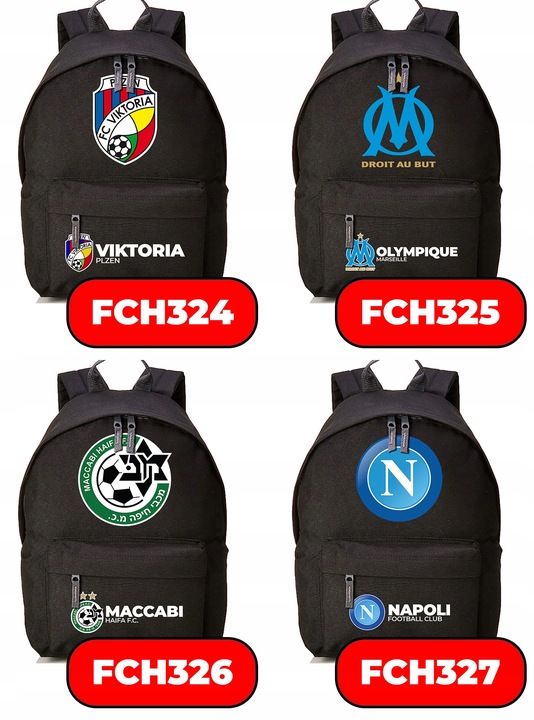 Plecak Szkolny Czarny REAL MADRID Kluby Piłkarskie Piłkarze Sportowe Wzory