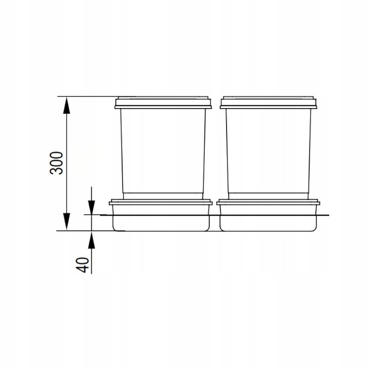 Sortownik na odpady REJS PRAKTIKO kosz na śmieci do szuflady 60 cm