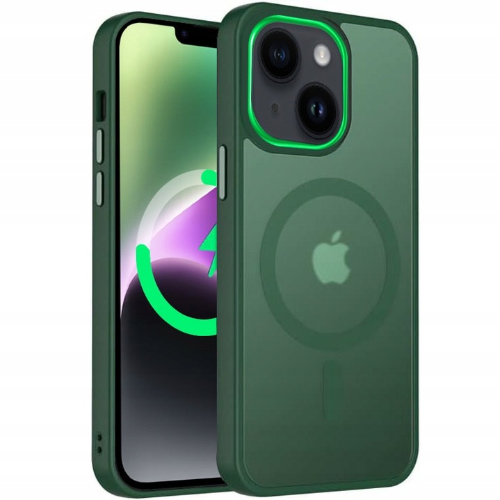 Etui Do iPhone 14 +Szkło 9H WZMACNIANE 360° Matt Case Do Magsafe