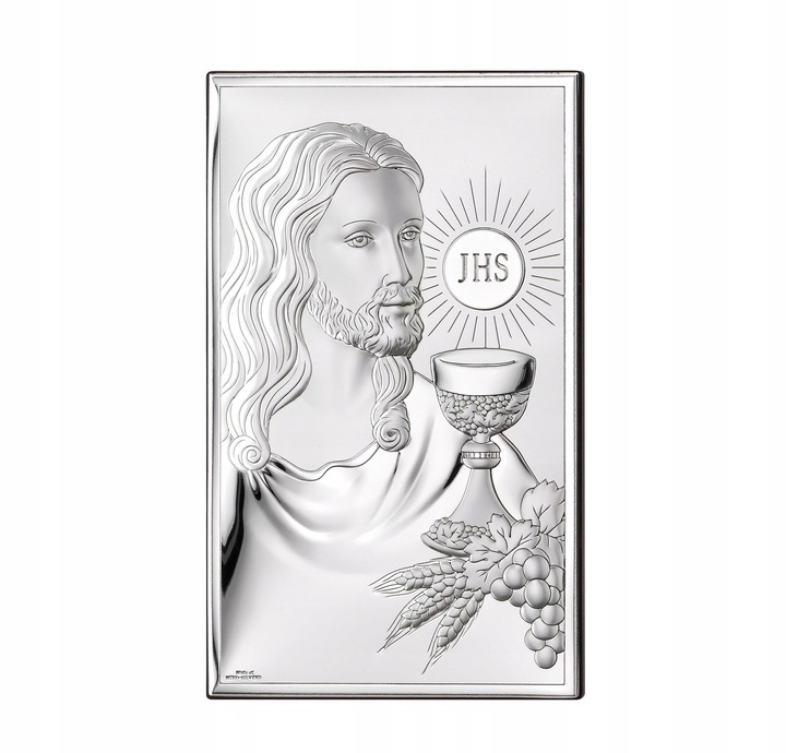 OBRAZEK SREBRNY PREZENT PAMIĄTKA KOMUNII ŚWIĘTEJ