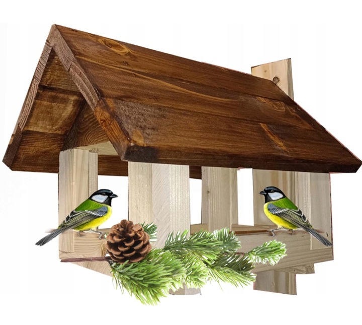 Karmnik Dla Ptaków Mocny STOJĄCY DREWNIANY WISZĄCY wystarczająco duży.
