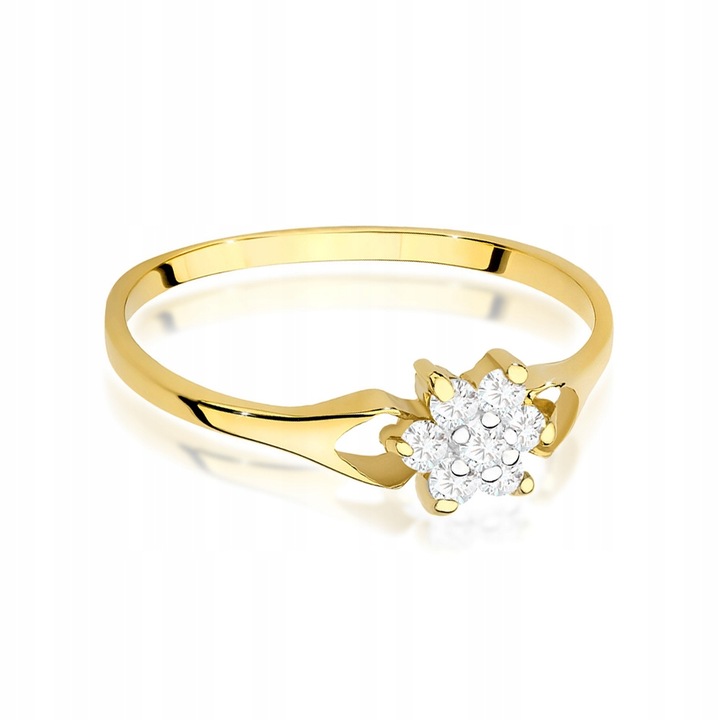 ZŁOTY PIERŚCIONEK pr. 333 KWIATEK z CYRKONIAMI r.11