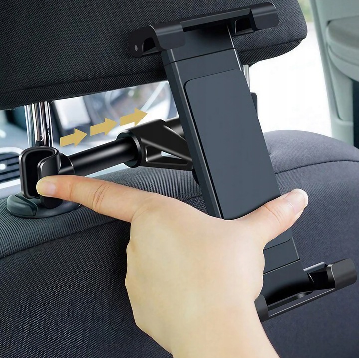 UCHWYT DO SAMOCHODU NA TELEFON TABLET na ZAGŁÓWEK REGULOWANY WYTRZYMAŁY 360