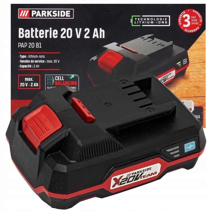 AKUMULATOR BATERIA PARKSIDE 20V 2.0Ah BATERIA PAP B1 20 V 2Ah X20V