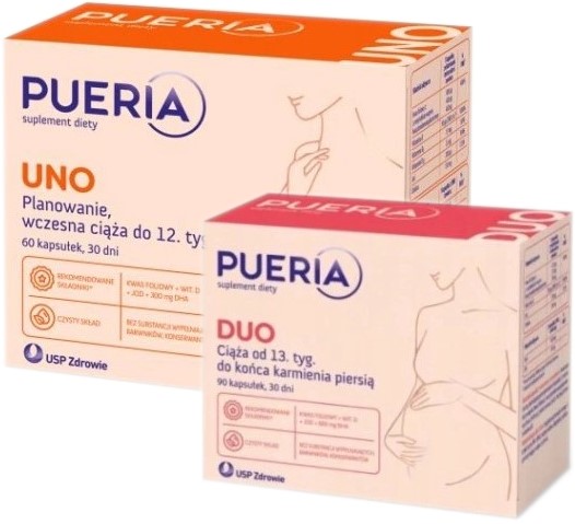 PUERIA UNO + DUO witaminy dla kobiet w ciąży 60+90