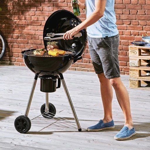 GRILL WĘGLOWY KULISTY OGRODOWY Z POKRYWĄ i RUSZTEM ENDERS CALDERAPRO