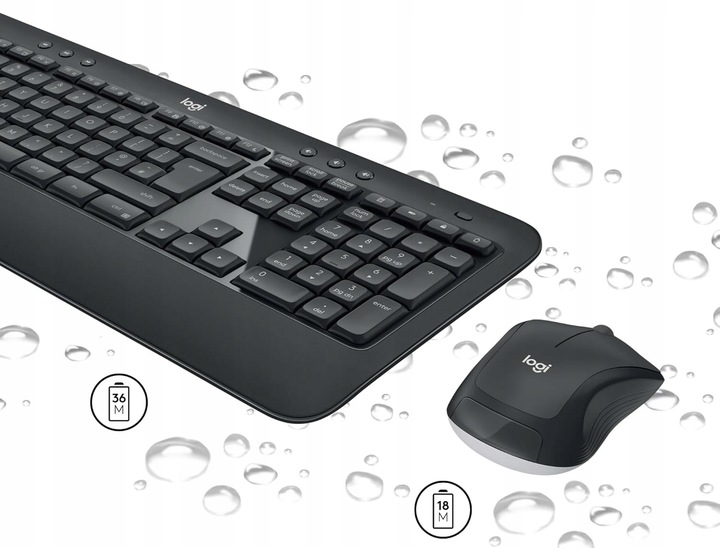 Zestaw Logitech MK540 Bezprzewodowy Klawiatura i Mysz QWERTY czarny