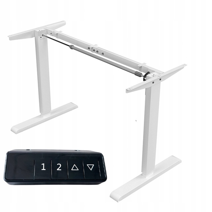 Biurko Elektryczne Podnoszone Białe 140 cm Regulowane NOWOCZESNE