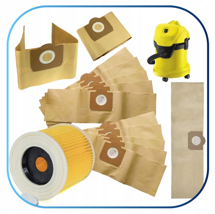10x WORKI FILTR DO ODKURZACZA KARCHER MV3 WD 3.200 WD3 PREMIUM WD3200