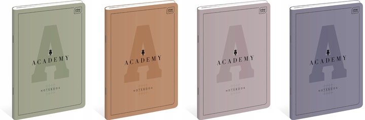 ZESTAW ZESZYTÓW ZESZYT ACADEMY A5 INTERDRUK 8 KOLORÓW + NOTES A6 GRATIS KPL