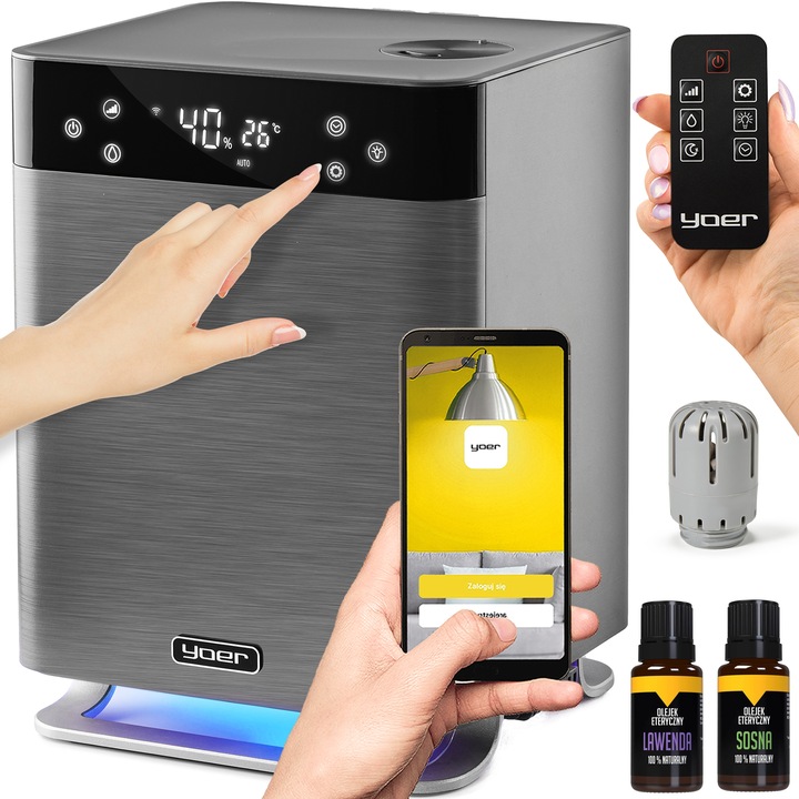 Nawilżacz powietrza 5w1 Oczyszcza Jonizator Yoer Automatyczny