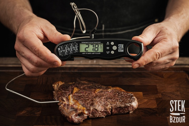 Termometr Kuchenny Cyfrowy do Mięsa Steków Żywności STEK BZDUR LCD