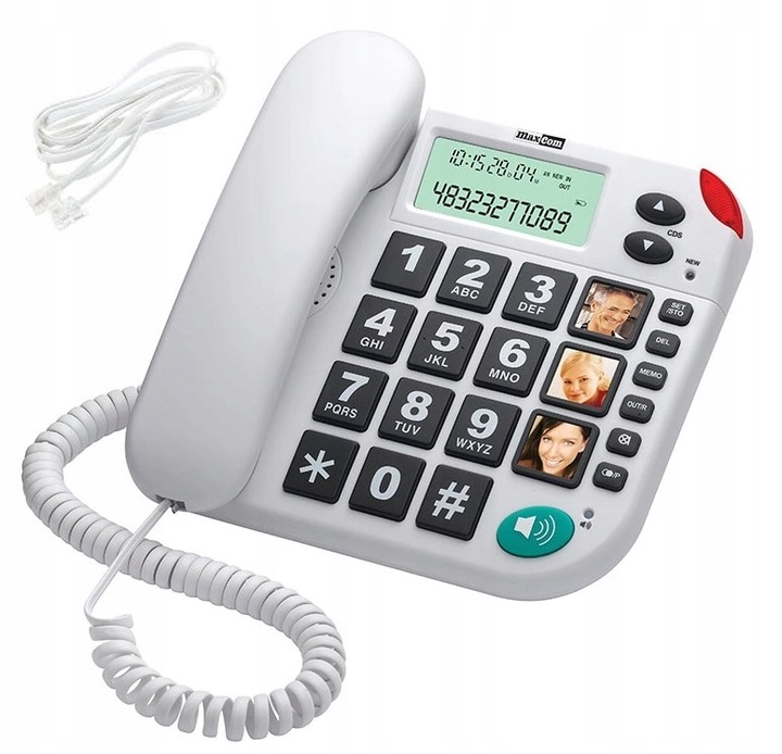TELEFON STACJONARNY DLA SENIORA MAXCOM KXT480 FV głosnomówiący