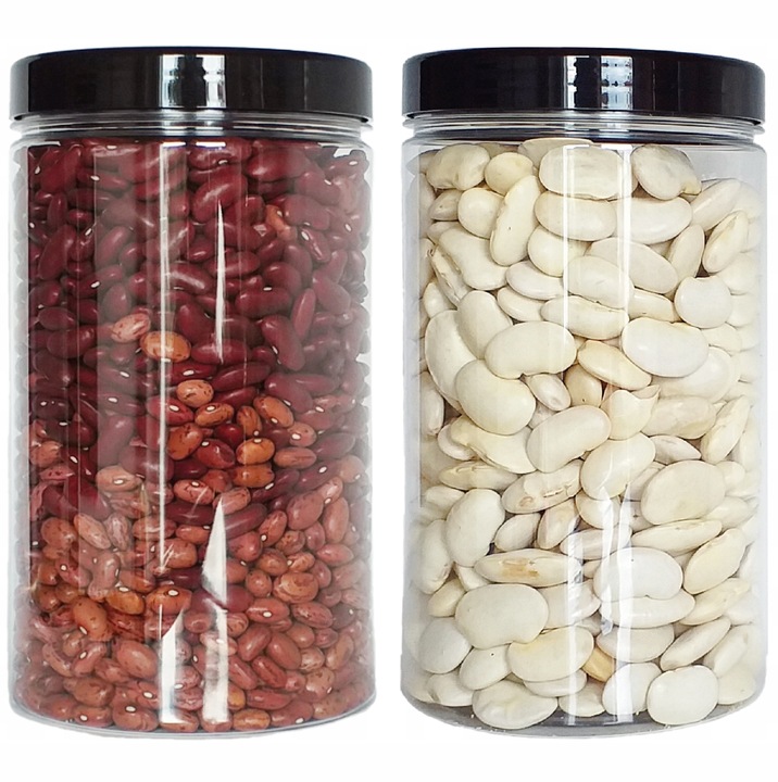 6szt pojemnik na żywność 1250ml słoik PET na produkty sypkie zestaw 1,25l