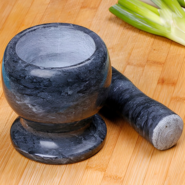 MOŹDZIERZ KUCHENNY KAMIENNY TŁUCZEK DO UCIERANIA PRZYPRAW ZIÓŁ
