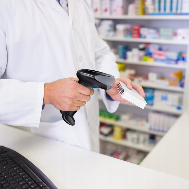 Czytnik Skaner Kodów Kreskowych Stacjonarny Laserowy EAN USB Przewodowy 1D