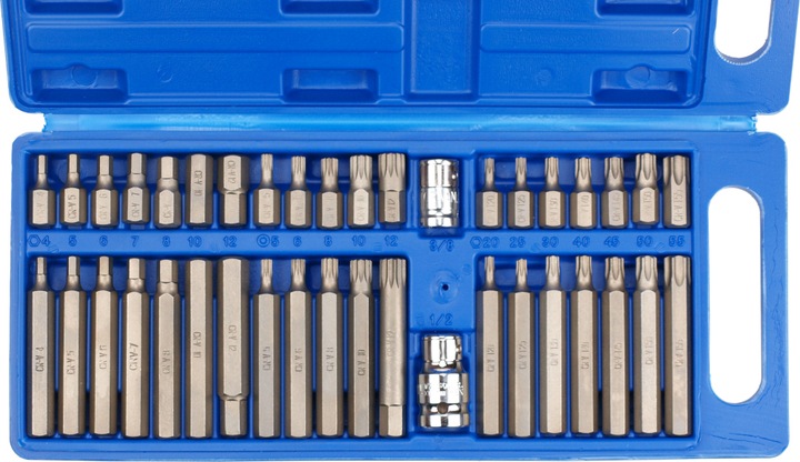 ZESTAW BITÓW IMBUS - TORX - SPLINE - KLUCZE 40 EL.