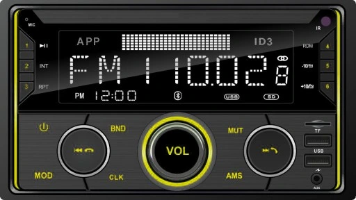 RADIO SAMOCHODOWE 2-DIN BLUETOOTH USB SD RDS LCD RGB MIKROFON PILOT ZESTAW