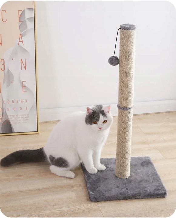 STABILNY WYSOKI SŁUPEK DRAPAK DO DRAPANIA 88 CM DLA KOTA SZEROKA PODSTAWA