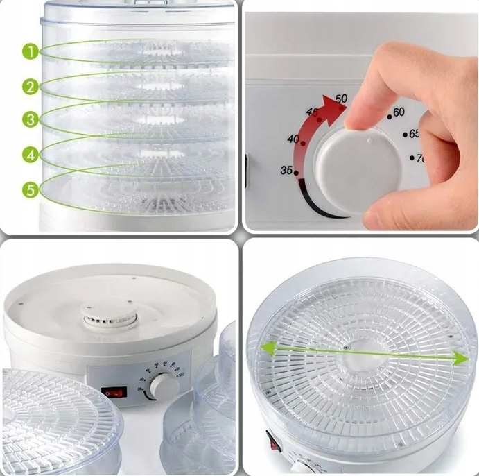 SUSZARKA DO GRZYBÓW OWOCÓW SPOŻYWCZA DO ŻYWNOŚCI 5 POZIOMÓW +