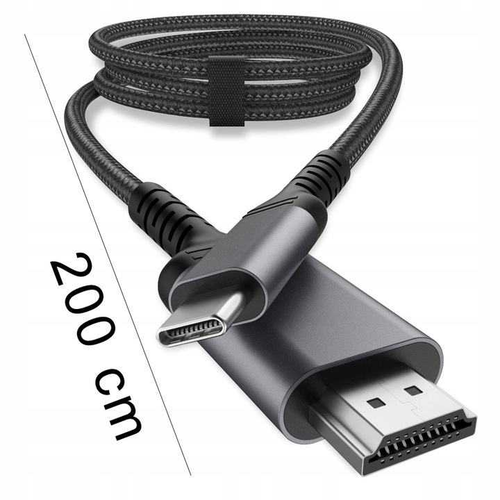 KABEL PRZEWÓD ADAPTER PRZEJŚCIÓWKA USB-C 3.1 TYP C DO HDMI 4K MHL 200cm