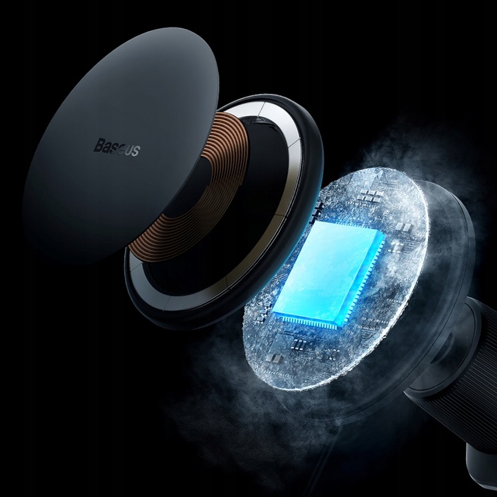BASEUS MAGNETYCZNY UCHWYT SAMOCHODOWY Z ŁADOWARKĄ MAGSAFE DO IPHONE 15W