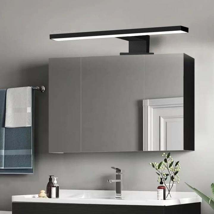 LAMPKA ŁAZIENKOWA NA SZAFKĘ LAMPA NAD LUSTRO LED CZARNY KINKIET