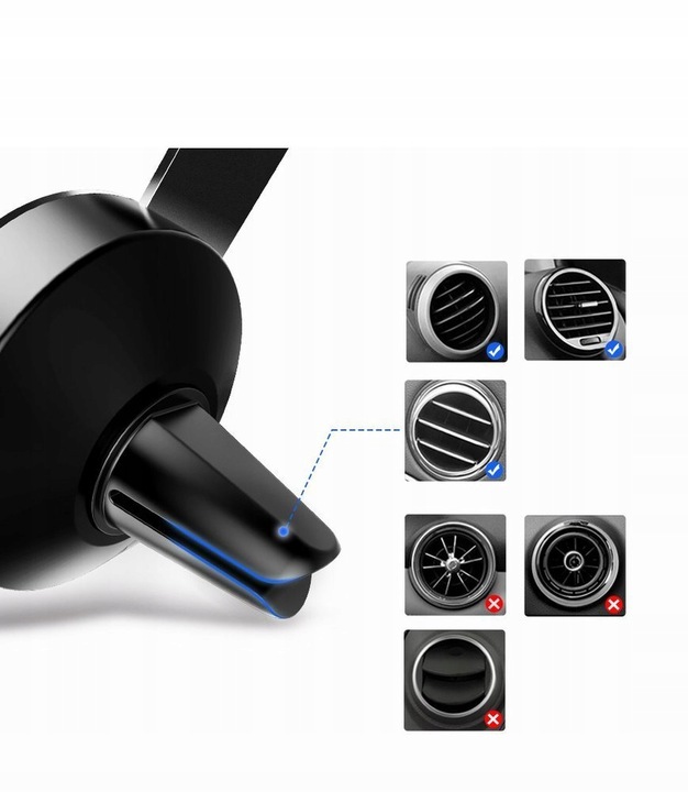 Ugreen samochodowy uchwyt na nawiew kratkę srebrny