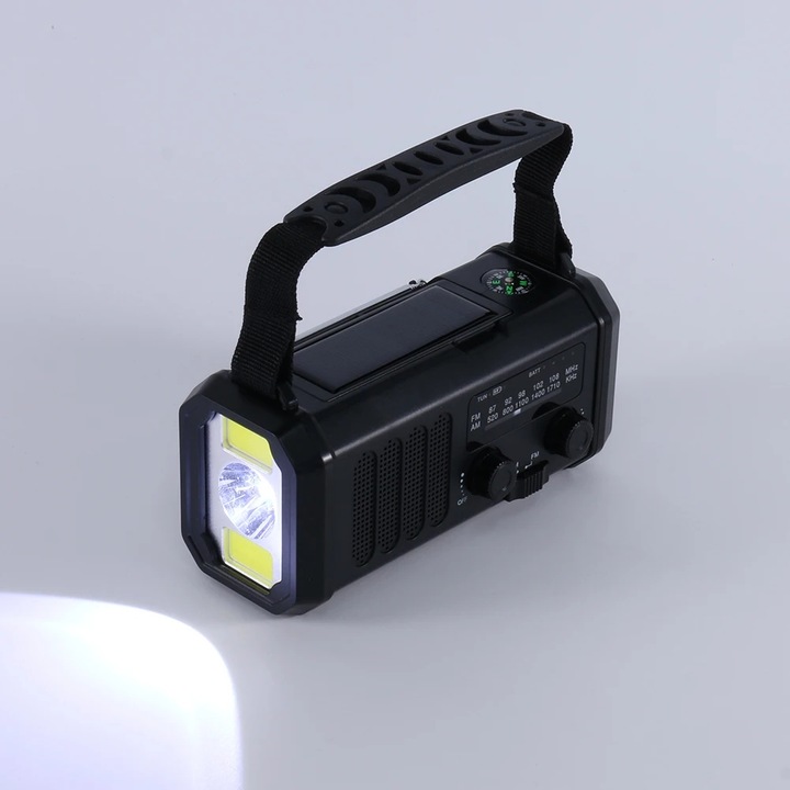PRZENOŚNE RADIO SOLARNE KORBKA ALARM DYNAMO AWARYJNE LATARKA 10000mAh