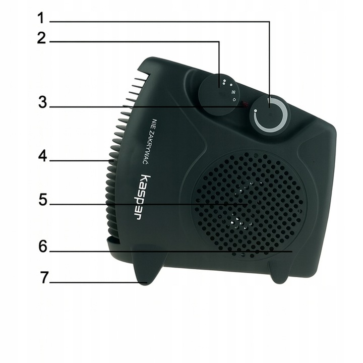 TERMOWENTYLATOR FARELKA GRZEJNIK ELEKTRYCZNY 2000W 3 POZIOMY Z