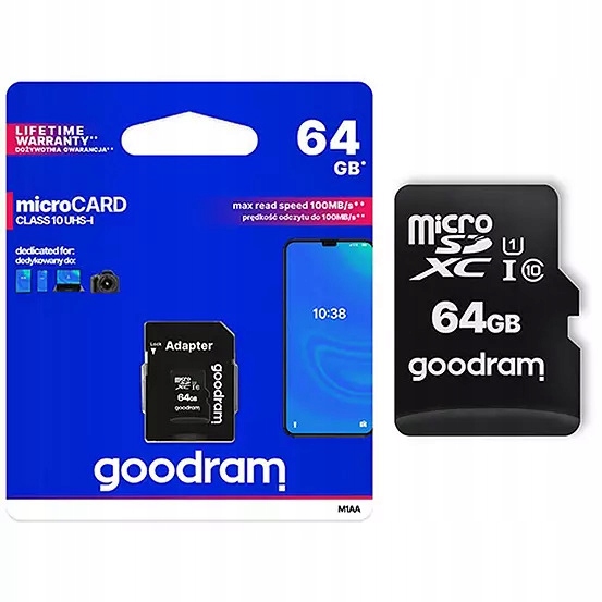 GOODRAM 64GB microSDXC class 10 UHS I + adapter