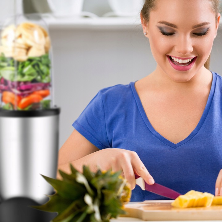 ROBOT KUCHENNY BLENDER KIELICHOWY 600W WIELOFUNKCYJNY + 2 KUBKI 470 ml