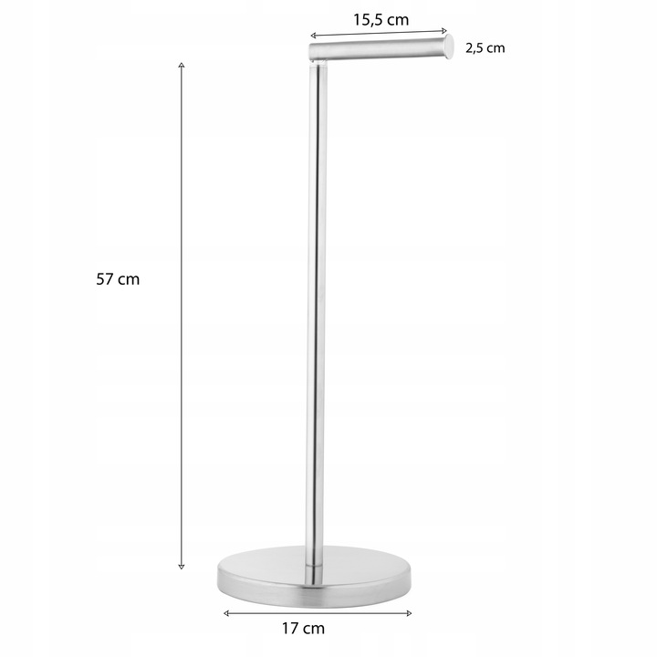 Stojak wieszak papier toaletowy zapas 5 ROLEK do WC toalety łazienki chrom