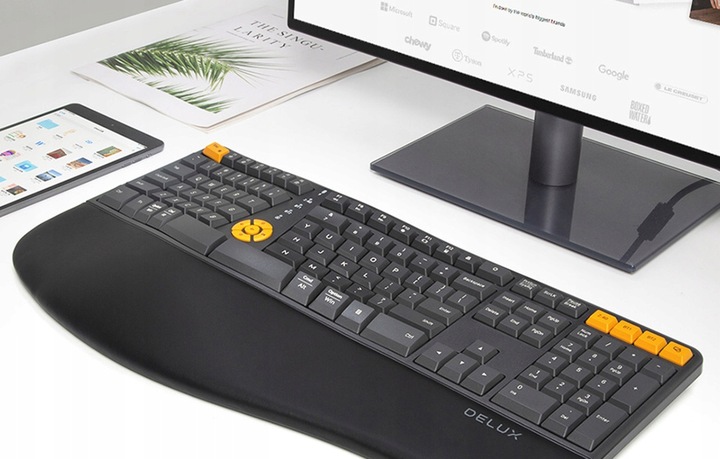 Bezprzewodowa Klawiatura Ergonomiczna Delux Gm905db Bluetooth 5.0 2.4g