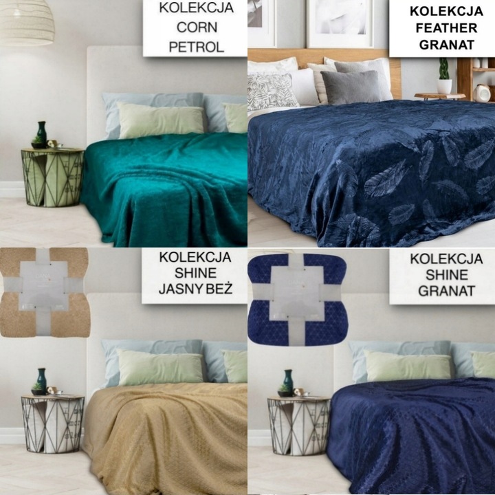 GRUBY KOC WYTŁACZANY NARZUTA NA ŁÓŻKO KANAPĘ 160x200 NA NAROŻNIK MIĘKKI