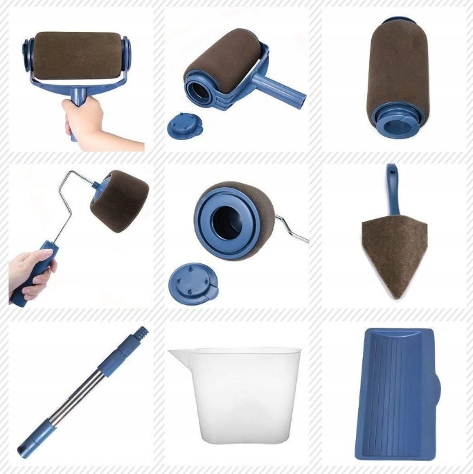 WAŁEK DO MALOWANIA SCIAN NIEKAPIĄCY UNIWERSALNY WAŁKI ZESTAW MALARSKI 5w1